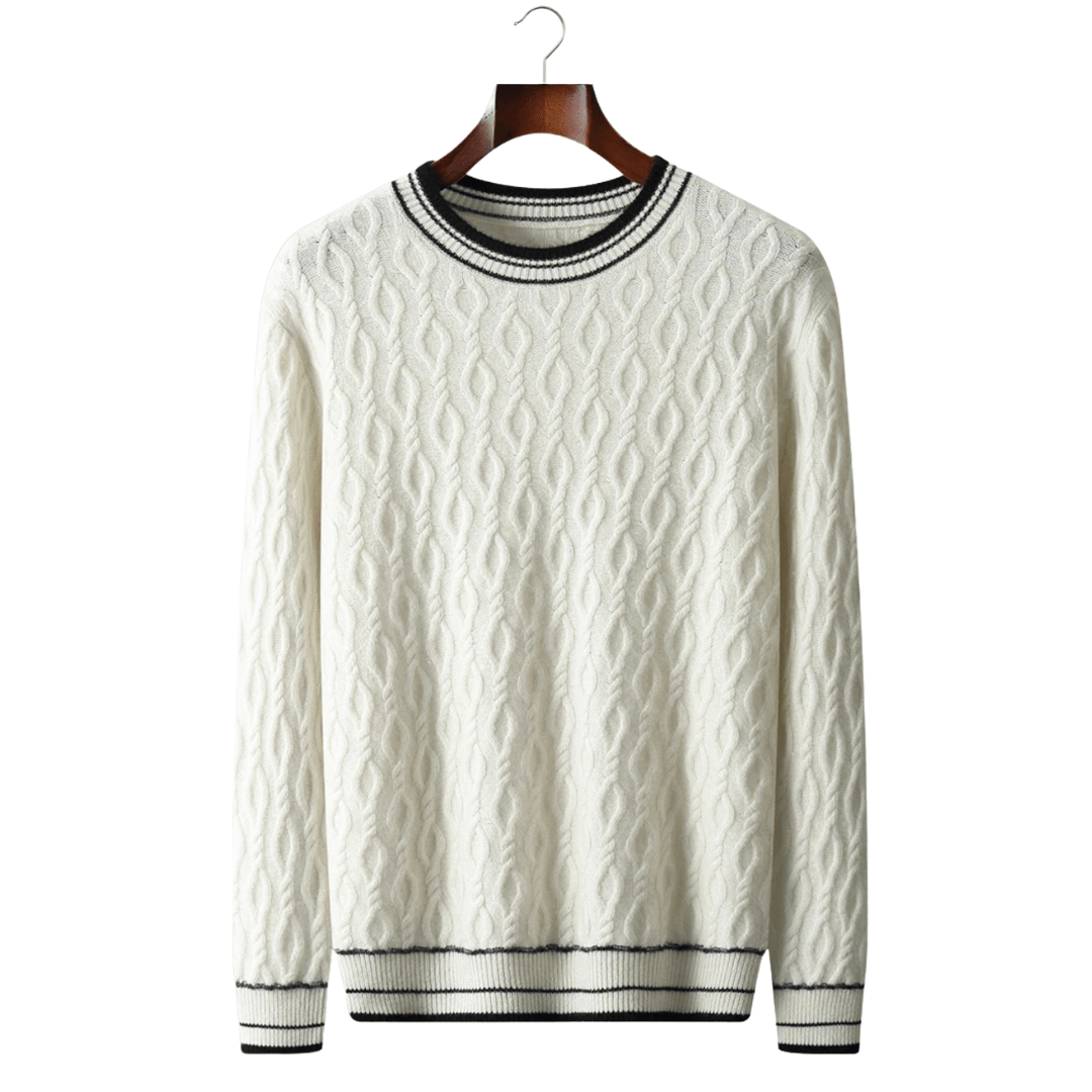 WOOL JACQUARD CREWNECK