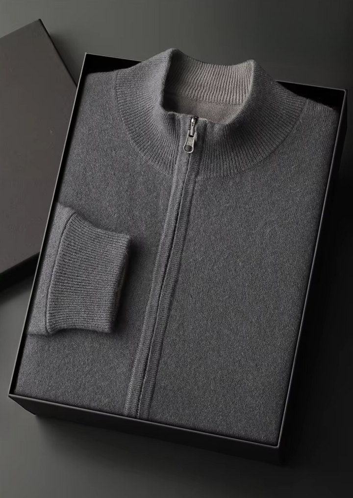 WOOL ZIP CARDIGAN