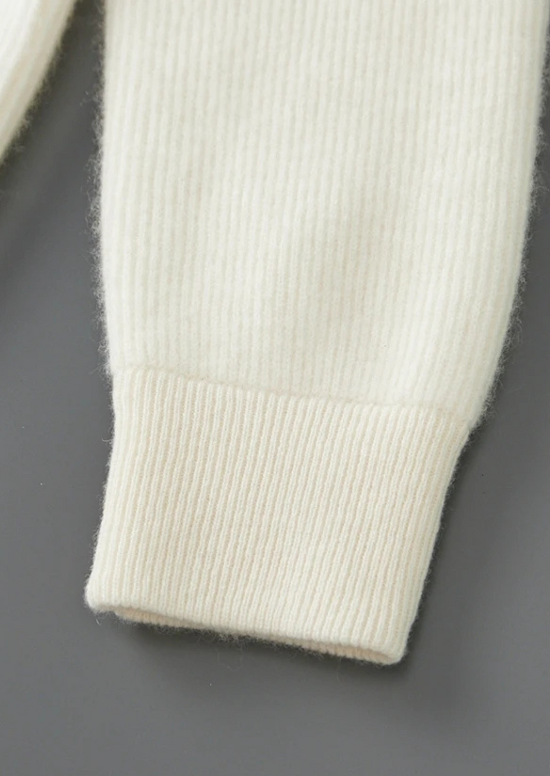 WOOL RIBBED ZIPPER CARDIGAN