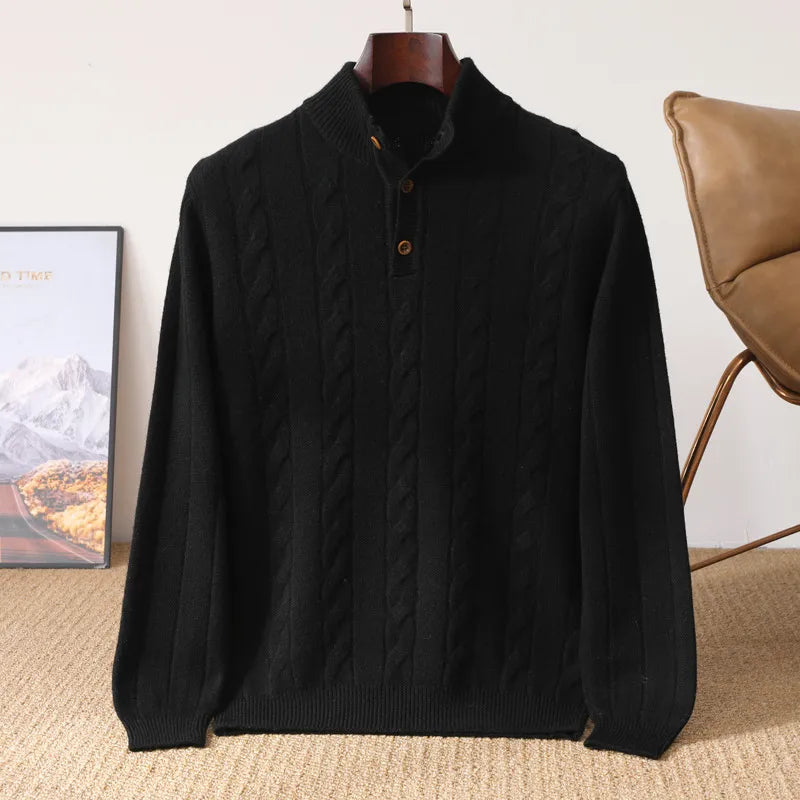 Cambridge Cable Knit Half-Button Sweater