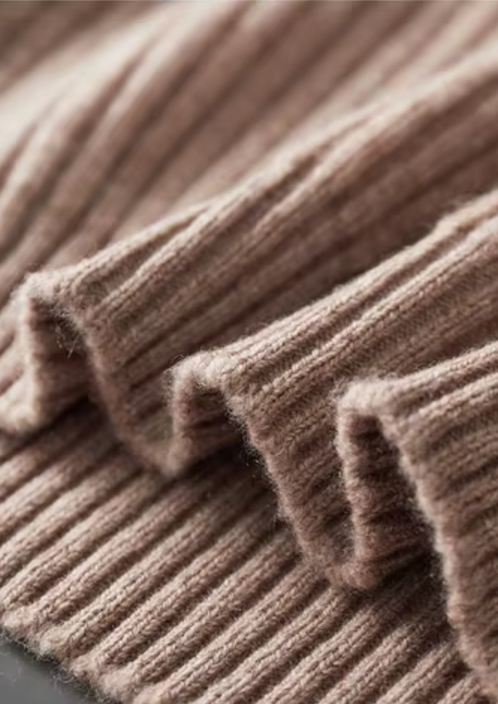 WOOL RIBBED HENLEY SWEATER