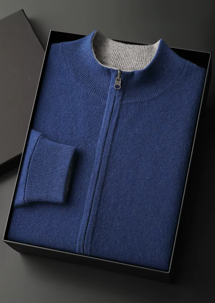 WOOL ZIP CARDIGAN