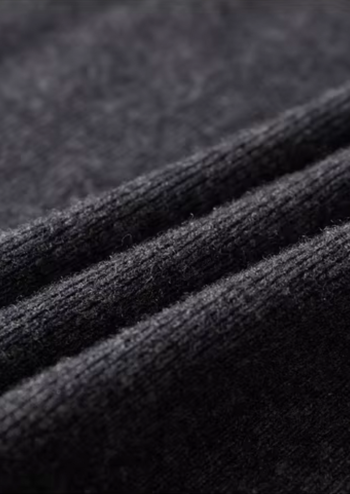 WOOL RIBBED POLO CARDIGAN